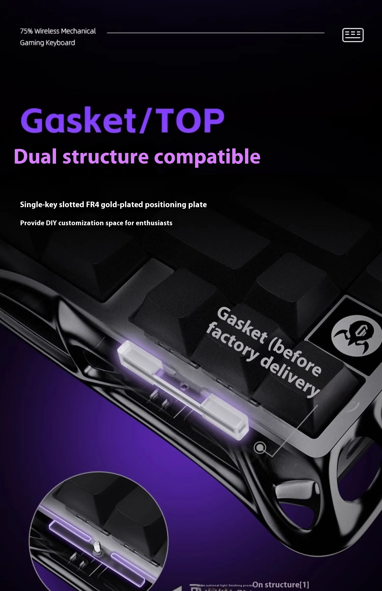 Gravastar 75k1pro Mechanical Keyboard Wireless Gaming Esports Professionali Keyboard Aluminum Customization Computer Peripherals