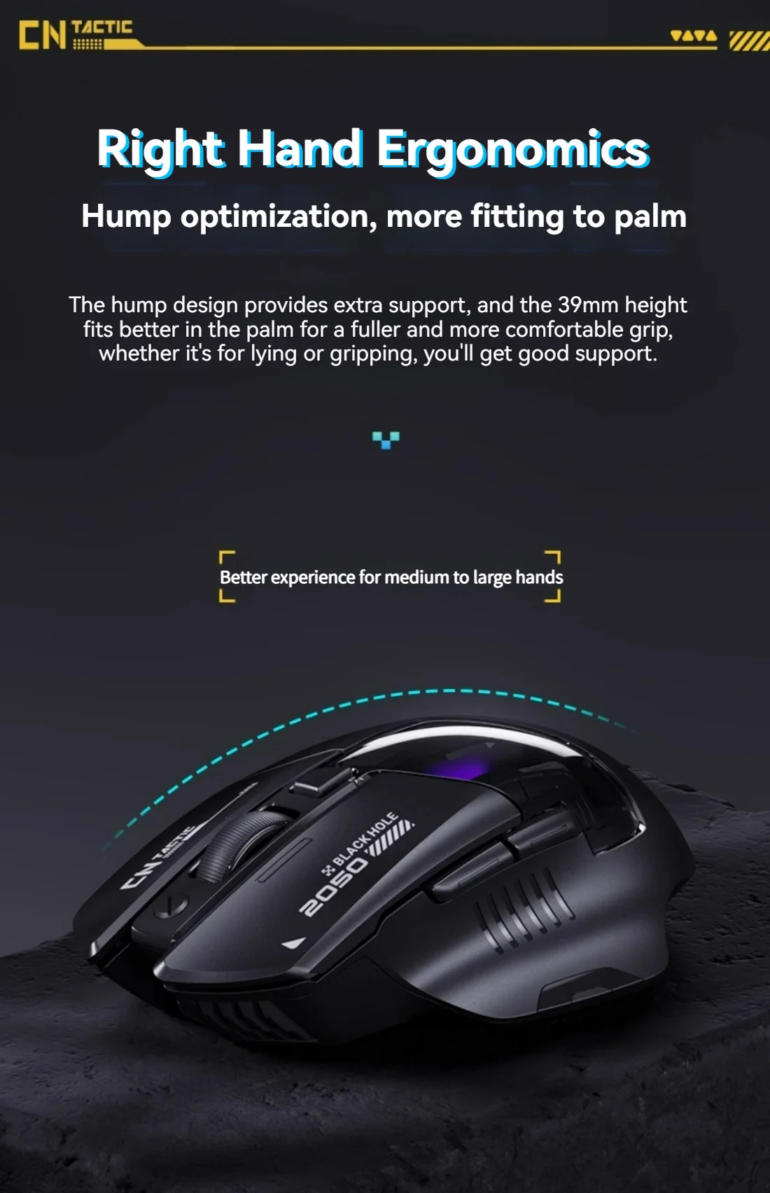 Inphic A9 Explorer V2 Three-mode Gaming Mouse Indicator DPI Adjustable Macro-driver Ergonomics 12000DPI   1000Hz rate of return