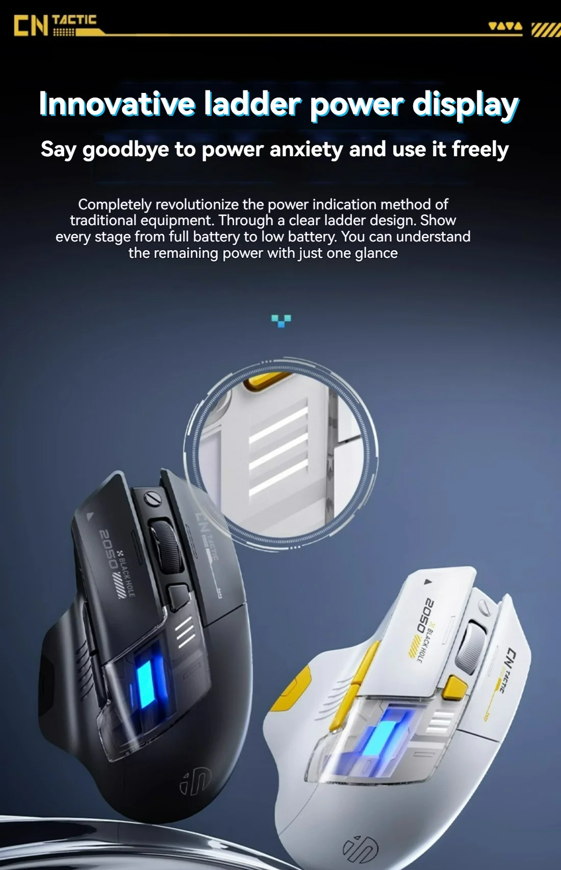 Inphic A9 Explorer V2 Three-mode Gaming Mouse Indicator DPI Adjustable Macro-driver Ergonomics 12000DPI   1000Hz rate of return