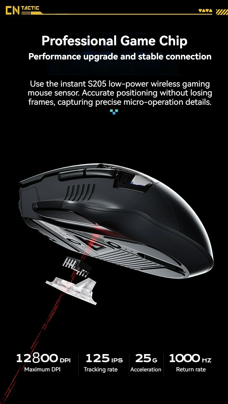 Inphic A9 Explorer V2 Three-mode Gaming Mouse Indicator DPI Adjustable Macro-driver Ergonomics 12000DPI   1000Hz rate of return