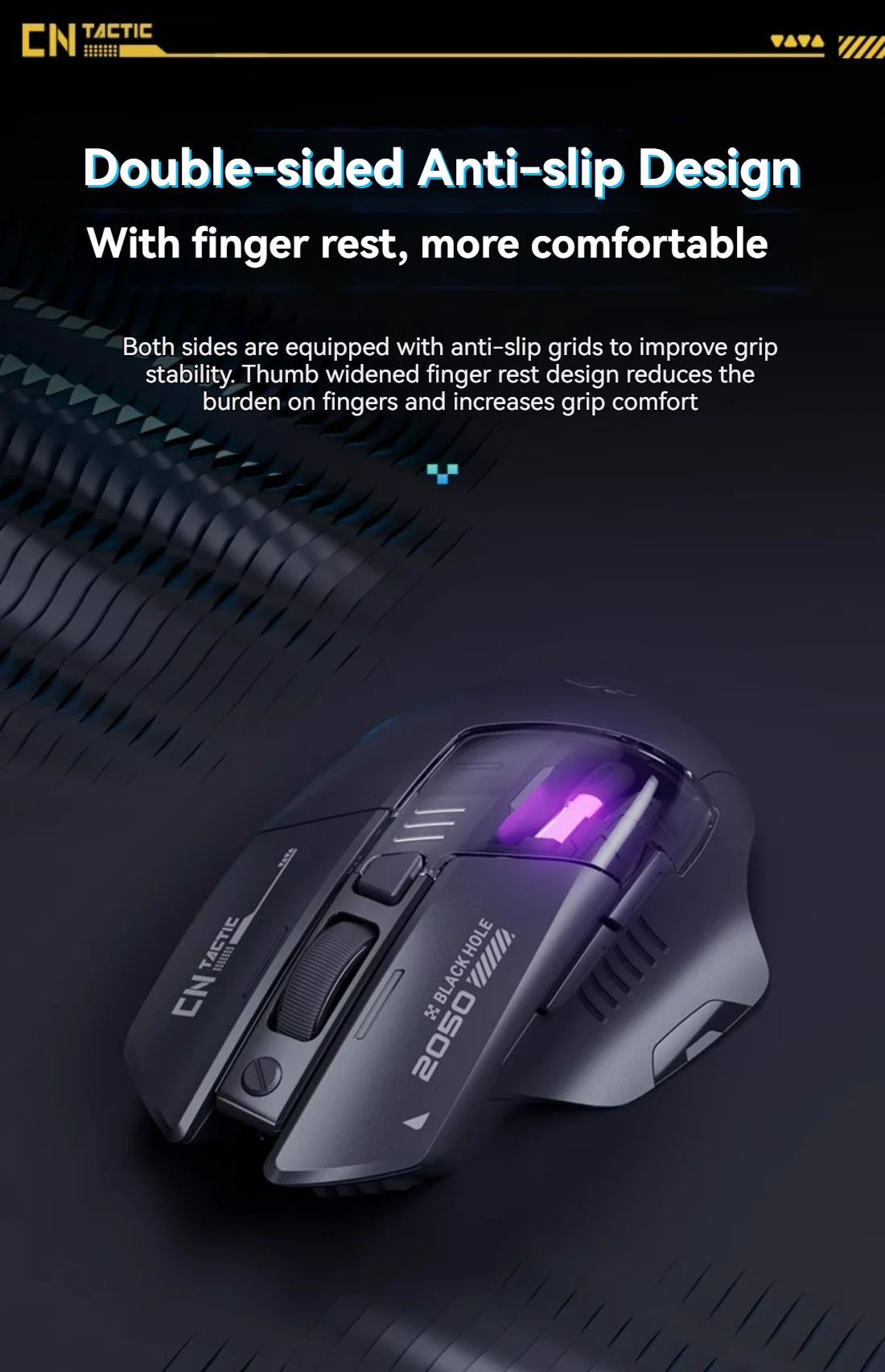 Inphic A9 Explorer V2 Three-mode Gaming Mouse Indicator DPI Adjustable Macro-driver Ergonomics 12000DPI   1000Hz rate of return