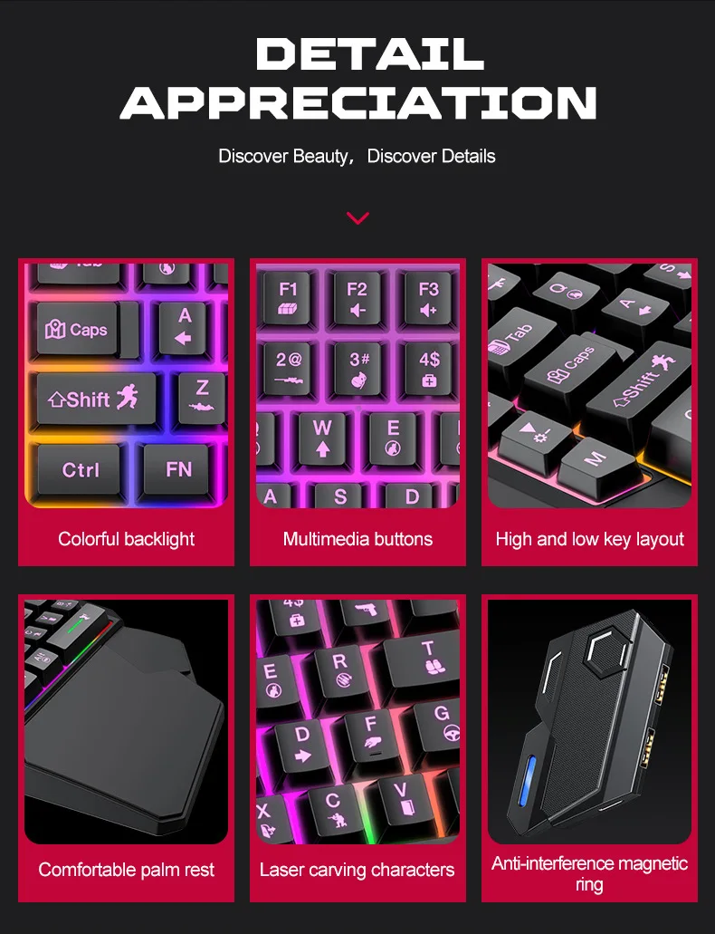 Kit Mobilador Gamer Kit Gaming Keyboard Mouse Mobile Games Converter 5 In 1 Combo One Hand Keyboard Converter Mobile Games TF900