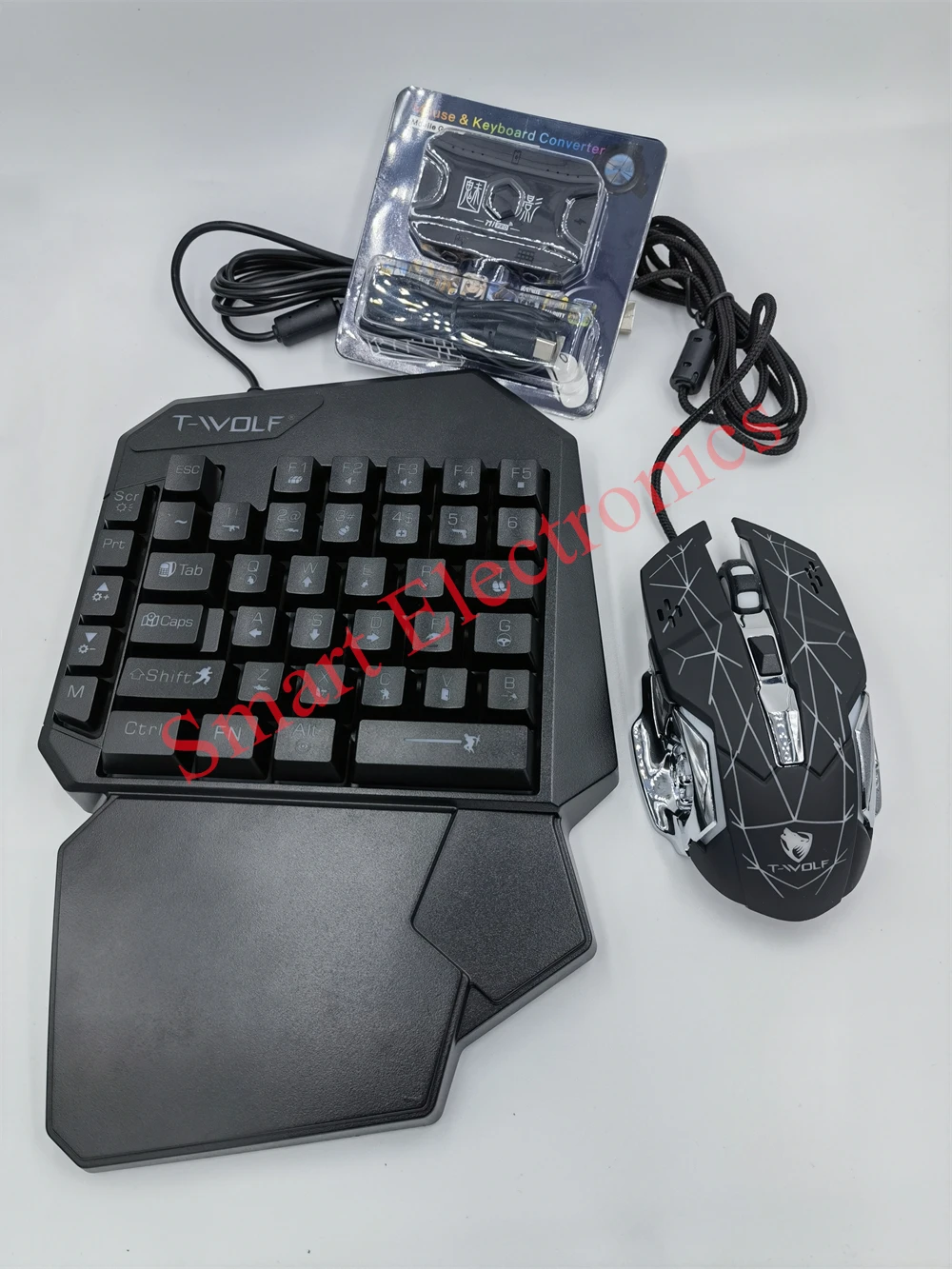 Kit Mobilador Gamer Kit Gaming Keyboard Mouse Mobile Games Converter 5 In 1 Combo One Hand Keyboard Converter Mobile Games TF900