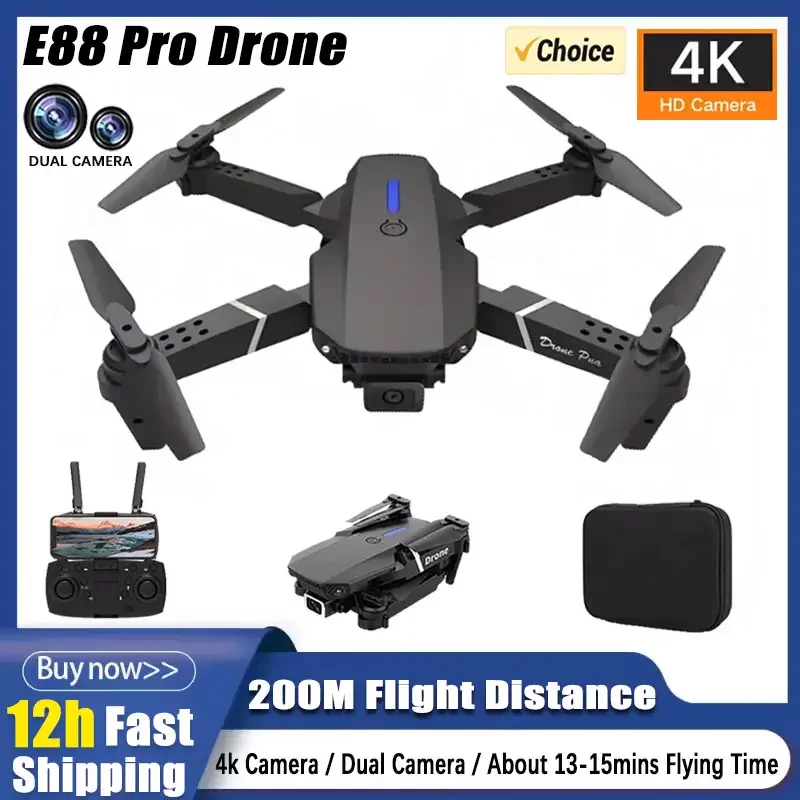 2025 Original 4K E88Pro drone with 1080P dual HD camera foldable WiFi FPV RC helicopter for aerial photography and gifting
