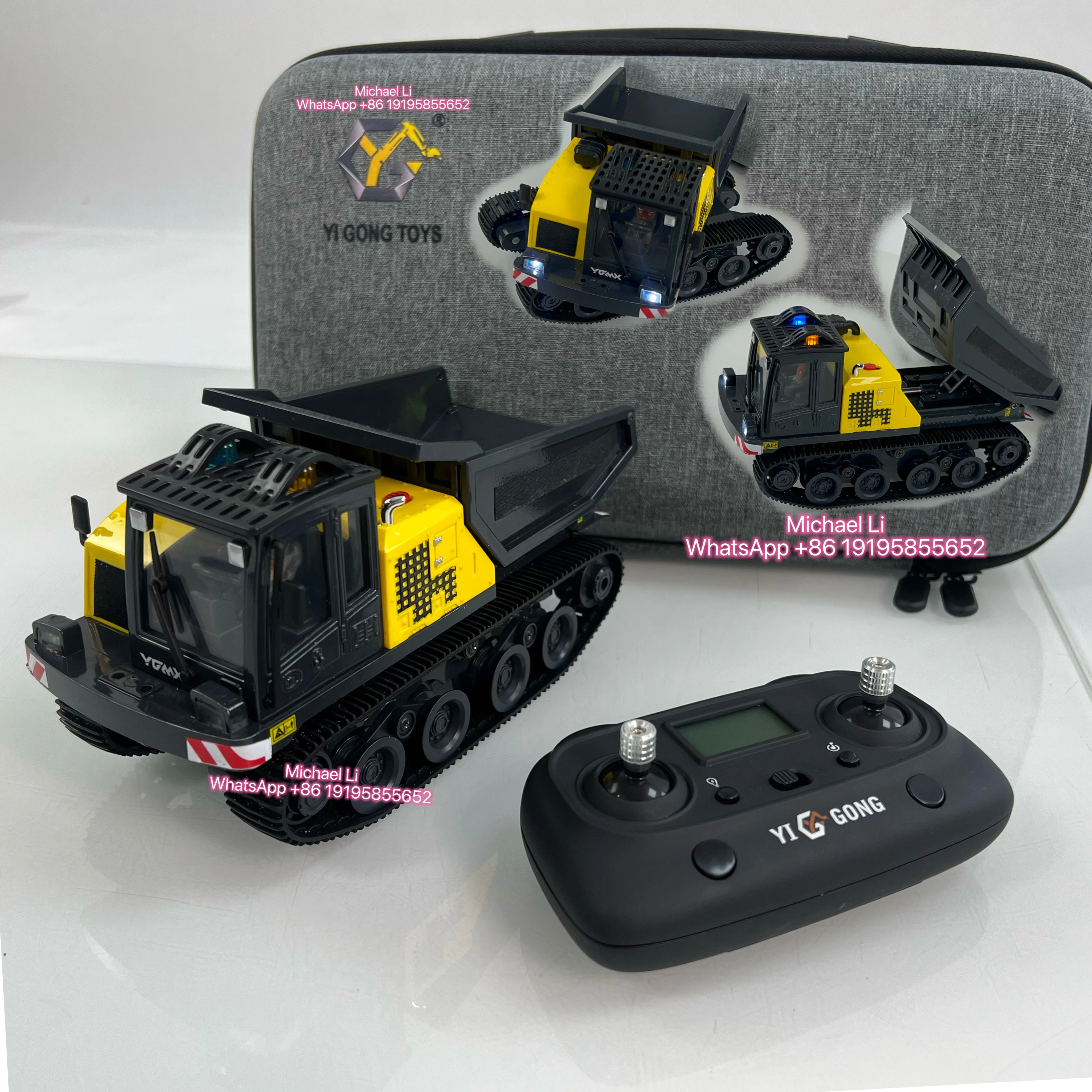 RTR 1/50 T14R Panther Electric RC Crawler Dump Truck Construction Vehicle Tracked Tipper Finished Model Toys Lights Sounds Unit
